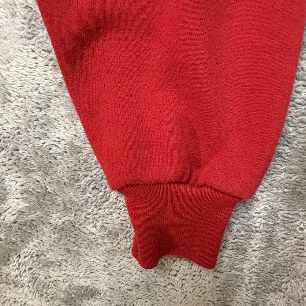 VTG Jerzees Unisex L Red Christmas Reindeer Lights Applique Sweatshirt USA - Picture 9 of 16